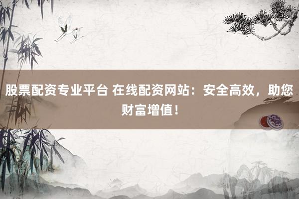 股票配资专业平台 在线配资网站：安全高效，助您财富增值！
