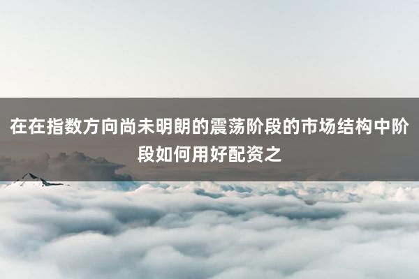 在在指数方向尚未明朗的震荡阶段的市场结构中阶段如何用好配资之