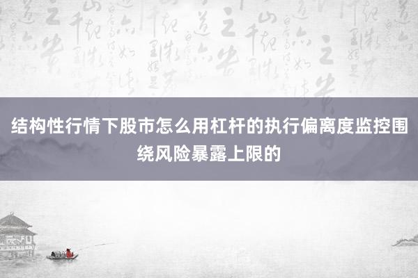 结构性行情下股市怎么用杠杆的执行偏离度监控围绕风险暴露上限的