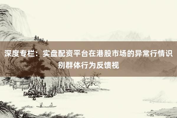 深度专栏：实盘配资平台在港股市场的异常行情识别群体行为反馈视